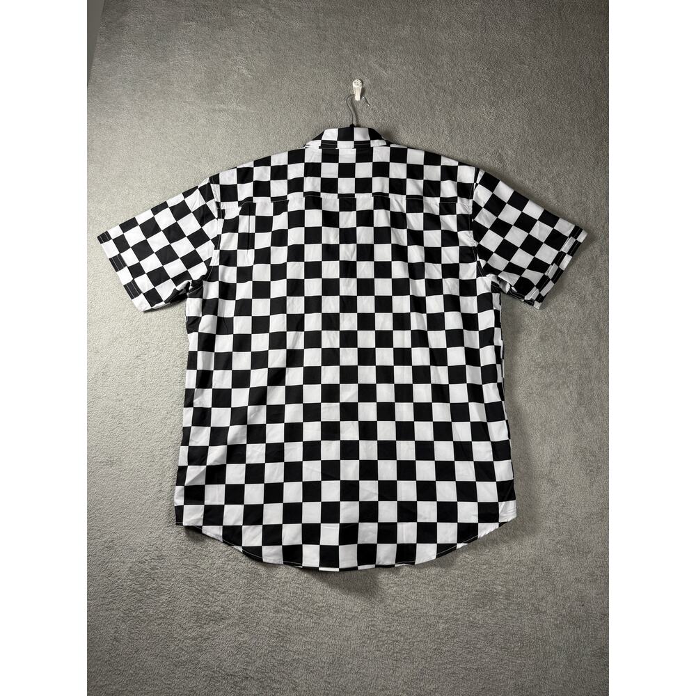 Live Fast Motorcycle Checkerboard Button Up 2XL